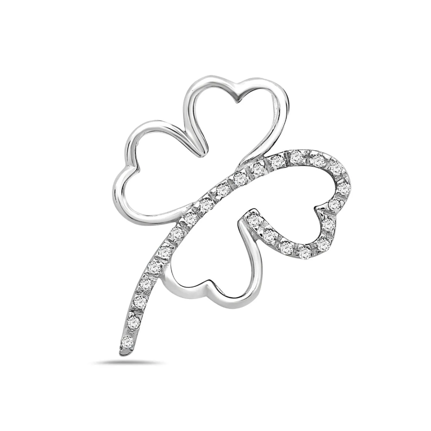 Sterling Silver Clover CZ Line Charm Necklace sold by Zulily product image thumbnail 3