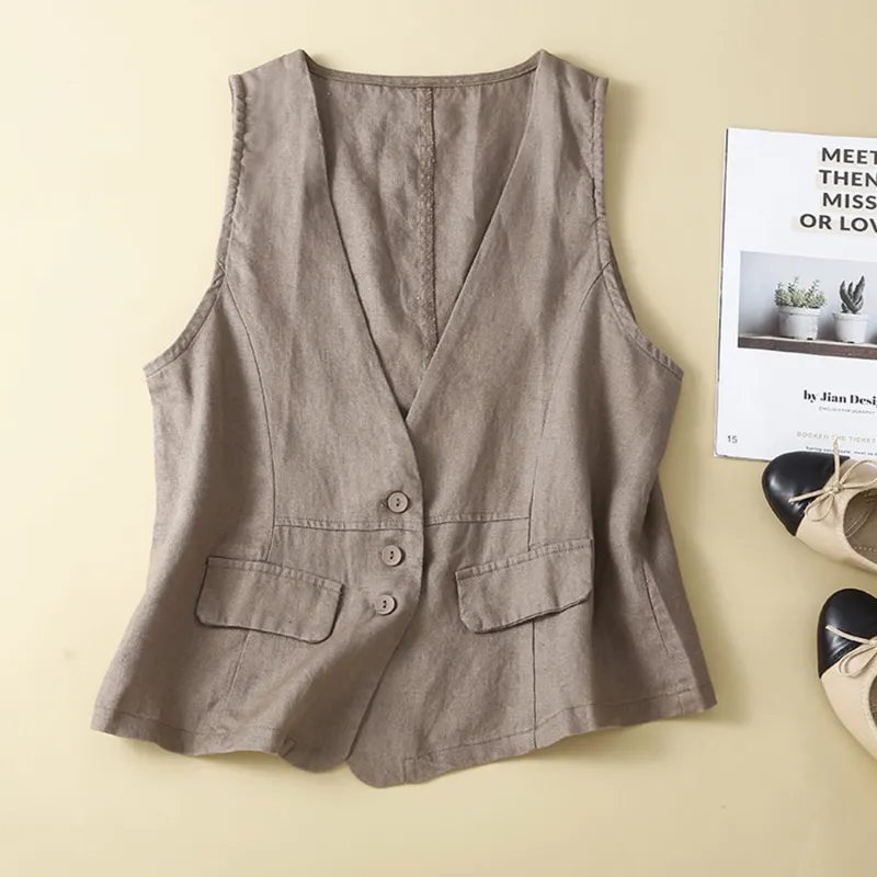 Dark Khaki Button Vest sold by Zulily