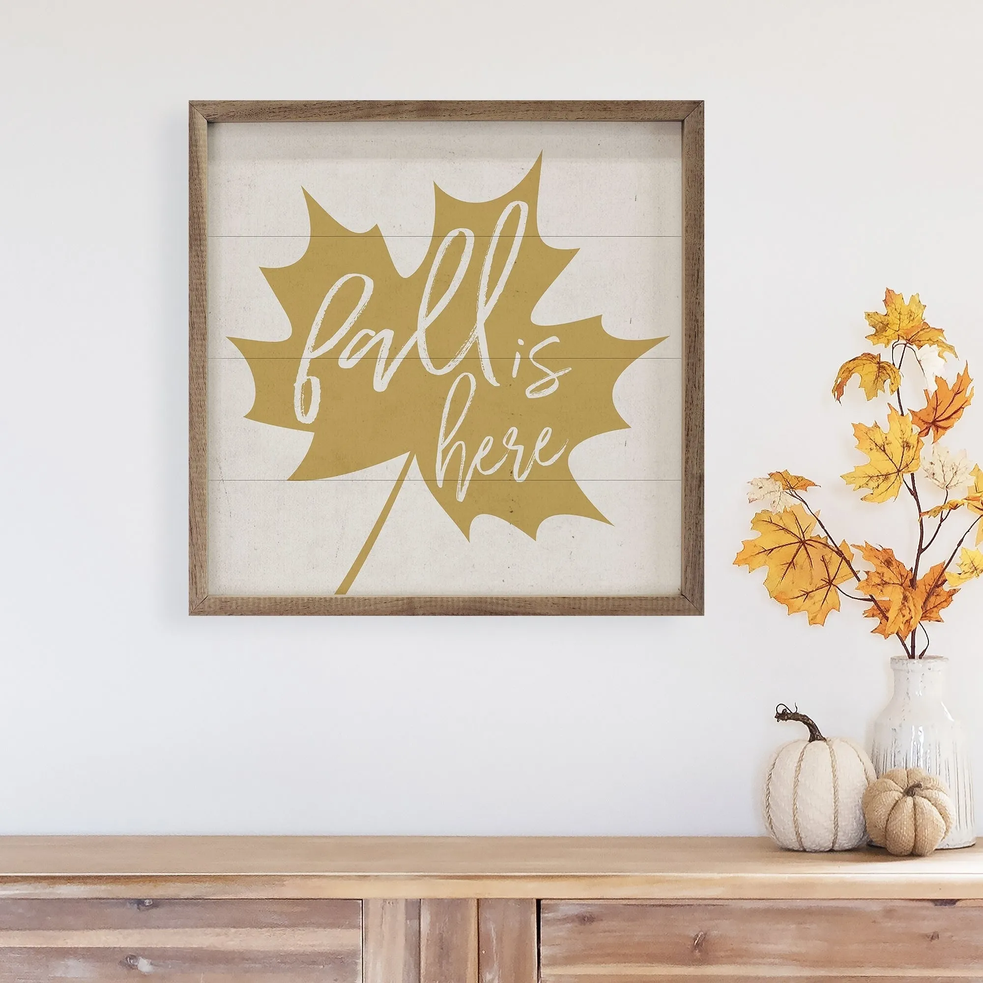 Fall Is Here Gold Leaf White sold by Zulily product image thumbnail 2