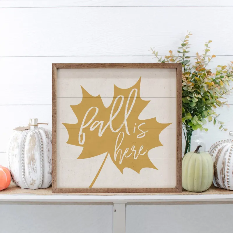 Fall Is Here Gold Leaf White sold by Zulily