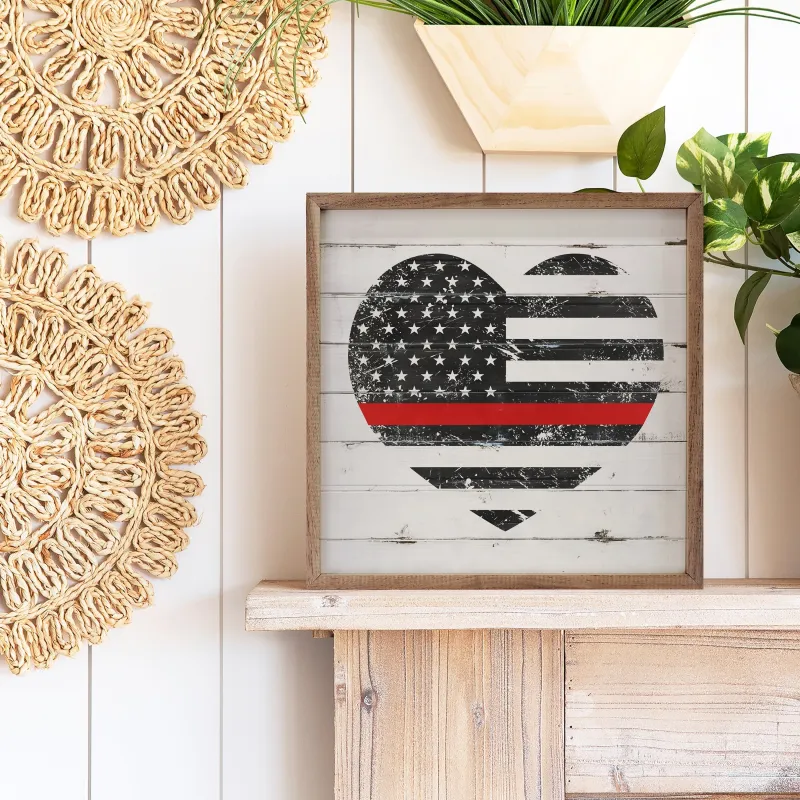 Thin Red Line Heart sold by Zulily