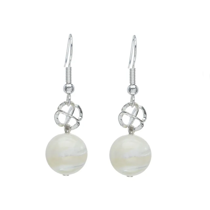 Mother Of Pearl Circular Drop Earrings sold by Zulily