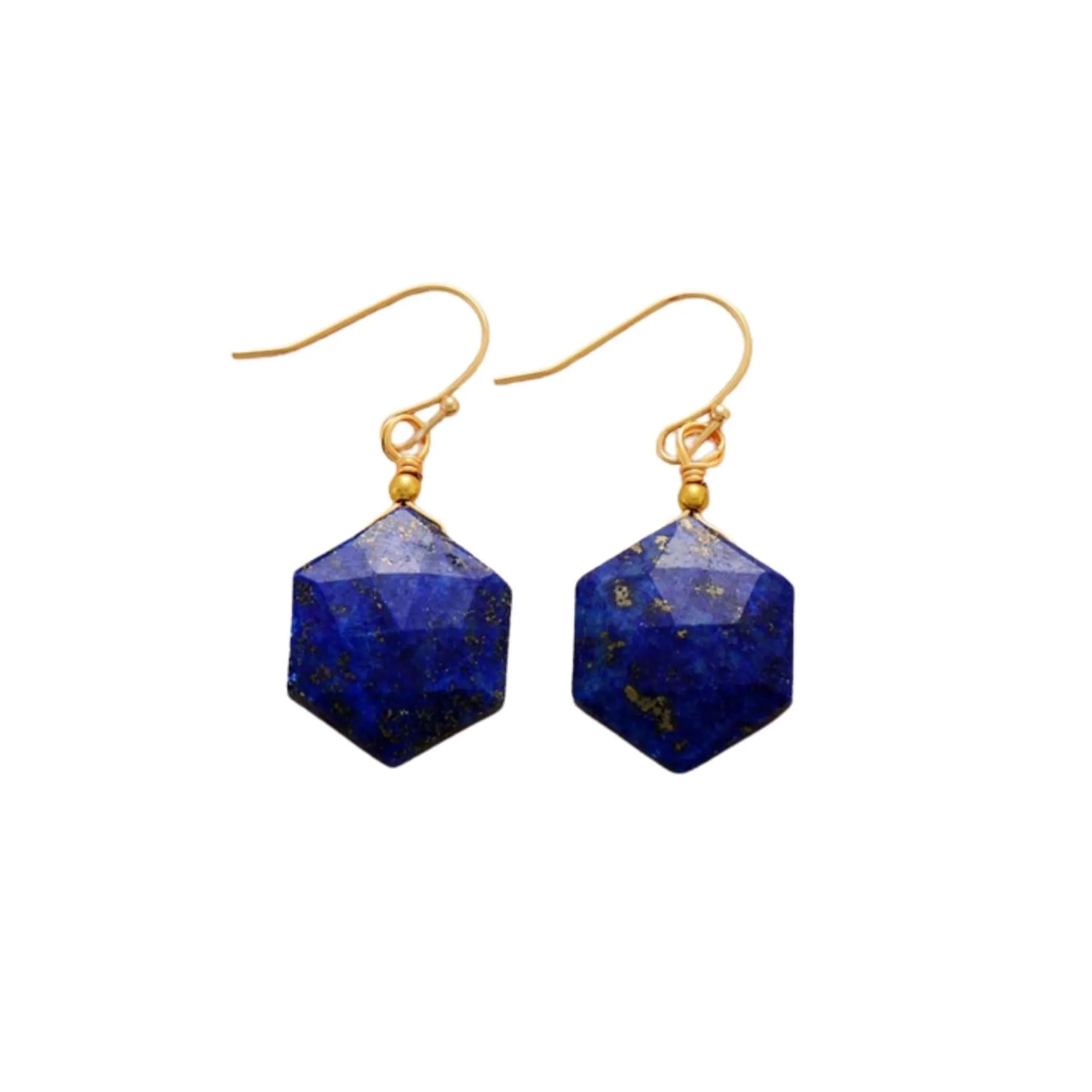 Lapis Stone Hexagonal Drop Earrings sold by Zulily product image thumbnail 4