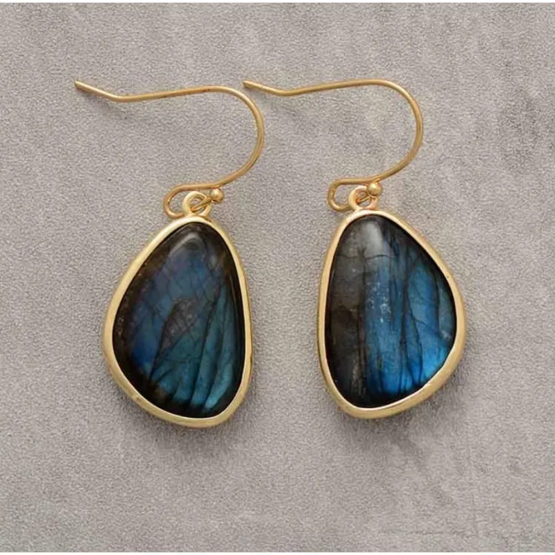Labradorite Stone Drop Earrings sold by Zulily
