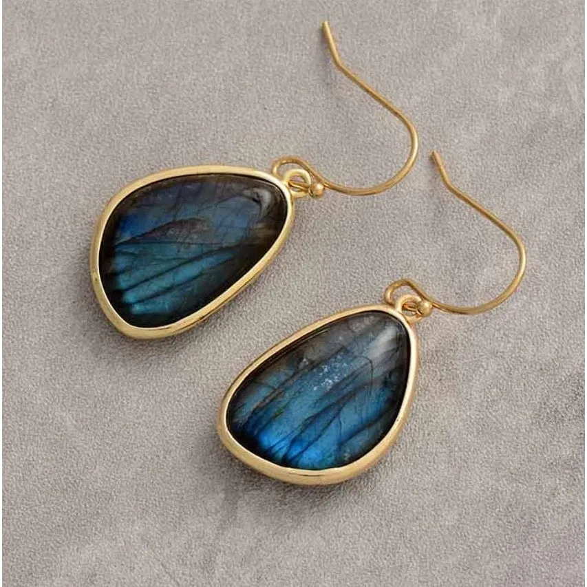 Labradorite Stone Drop Earrings sold by Zulily product image thumbnail 2