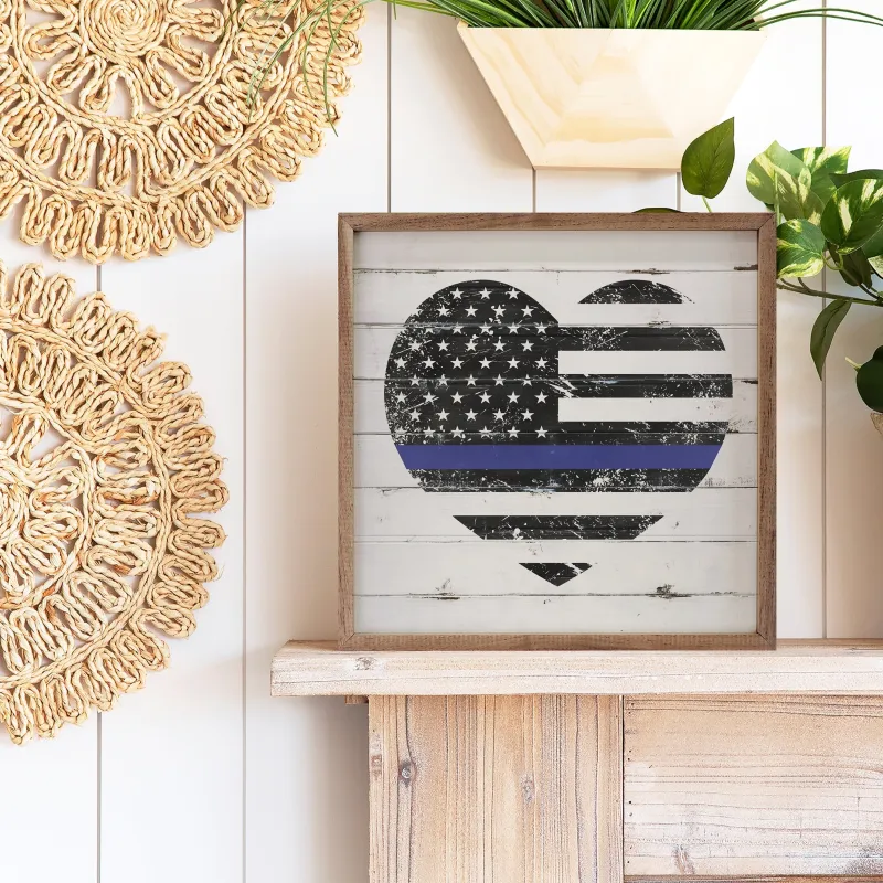 Thin Blue Line Heart sold by Zulily