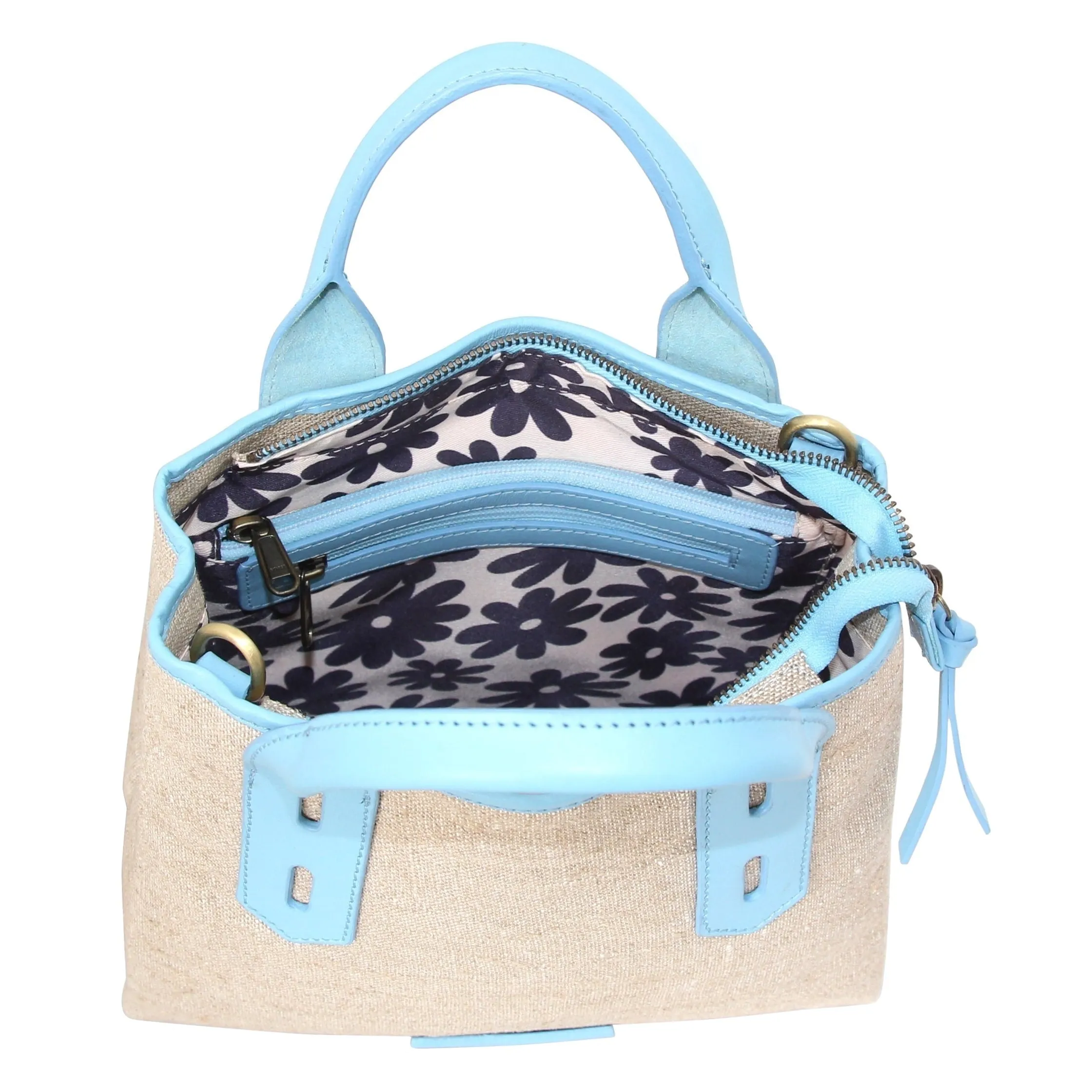 Nino Bossi Alisha Linen/Leather Crossbody Bag sold by Zulily product image thumbnail 4