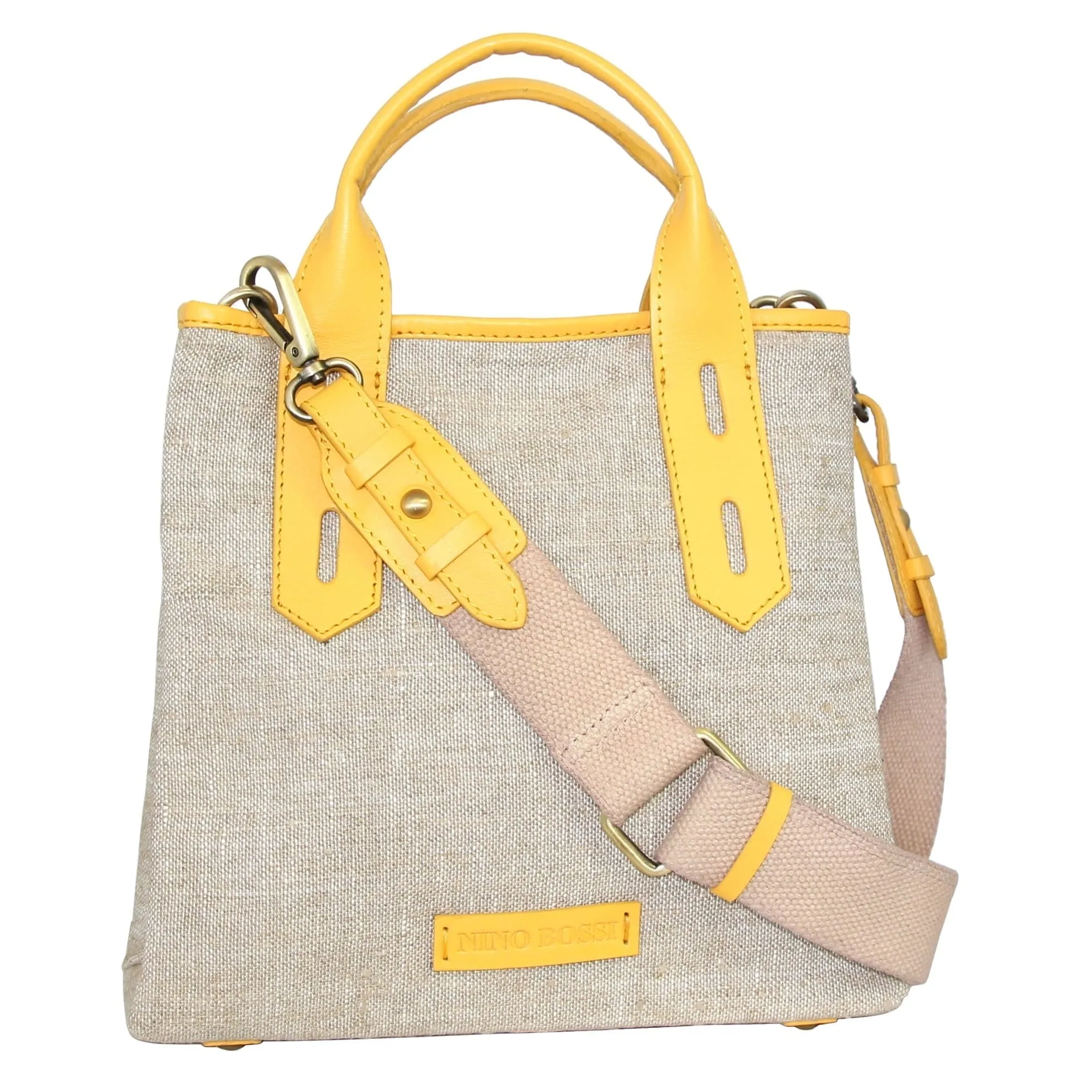 Nino Bossi Alisha Linen/Leather Crossbody Bag sold by Zulily
