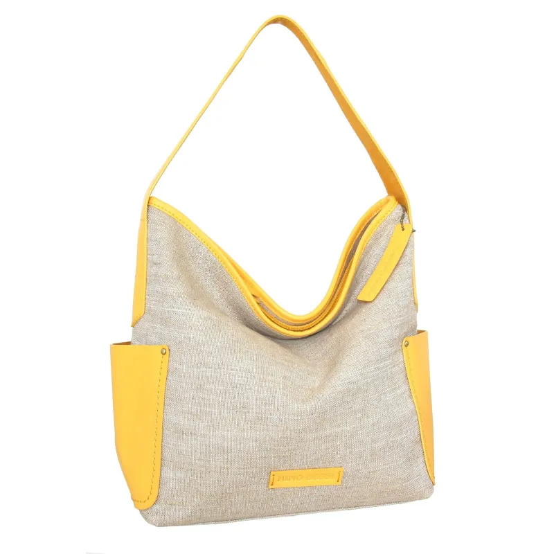 Nino Bossi Caprice Linen/Leather Hobo sold by Zulily