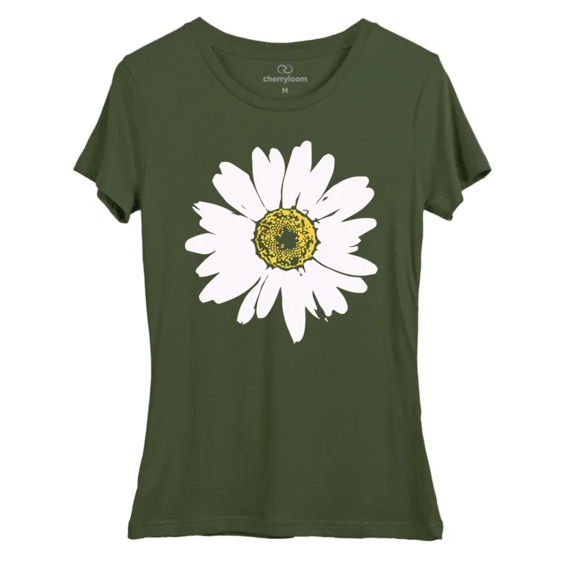 giant daisy (boho) women's fitted tee sold by Zulily