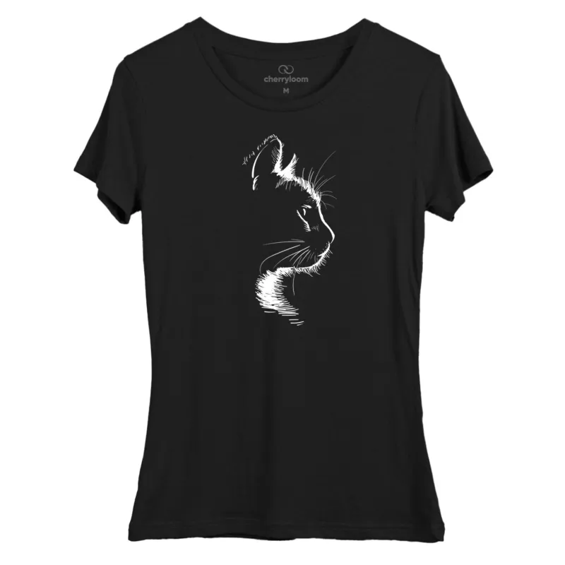 Cat silhouette women's fitted tee sold by Zulily