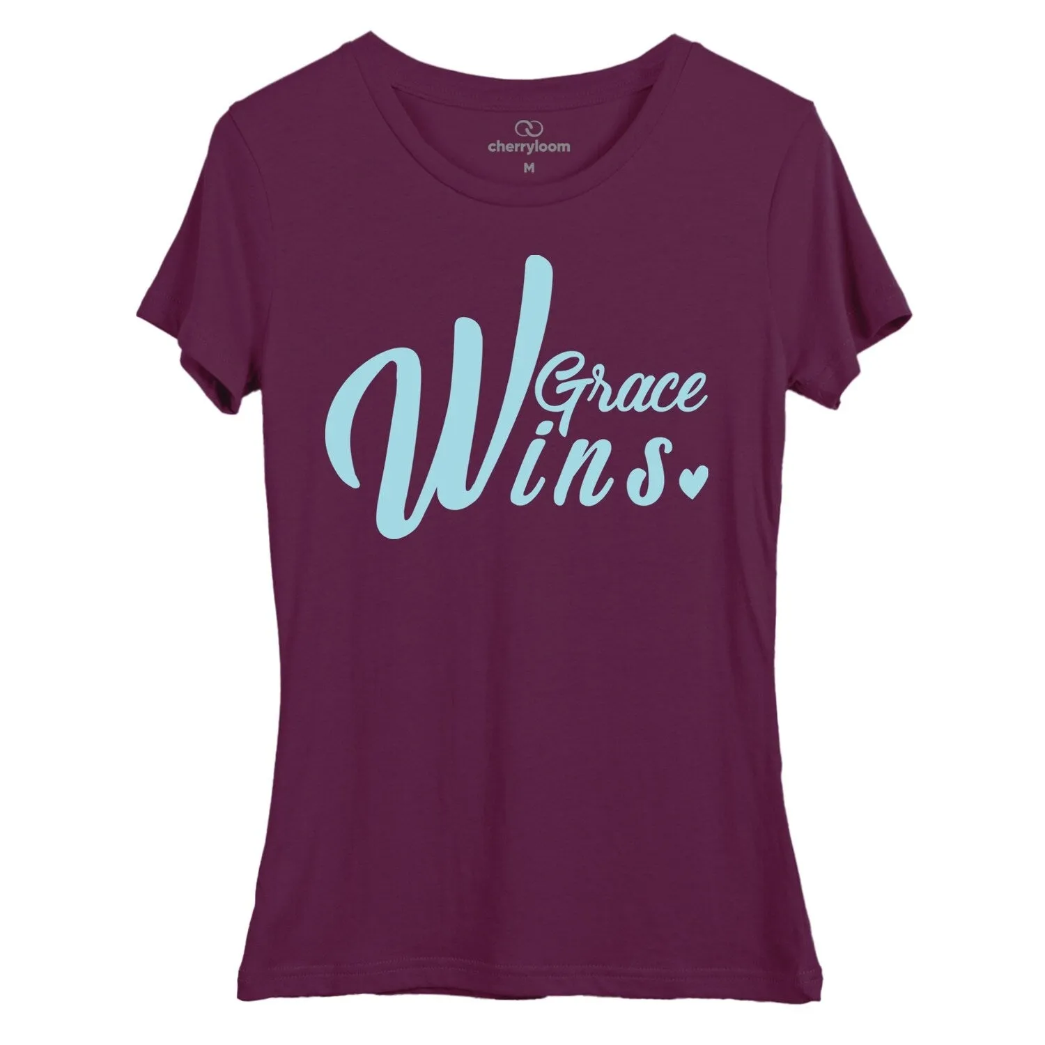 grace wins women's fitted tee sold by Zulily