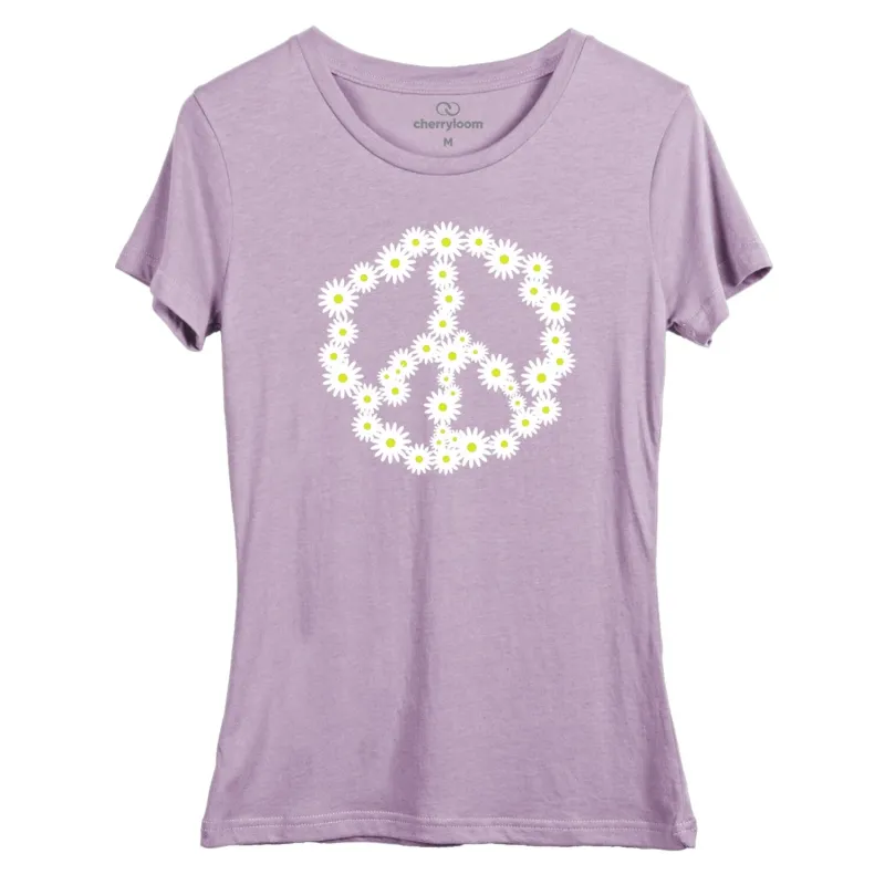 daisy peace sign women's fitted tee sold by Zulily