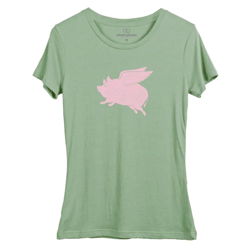 Pigs Can Fly women's fitted tee sold by Zulily