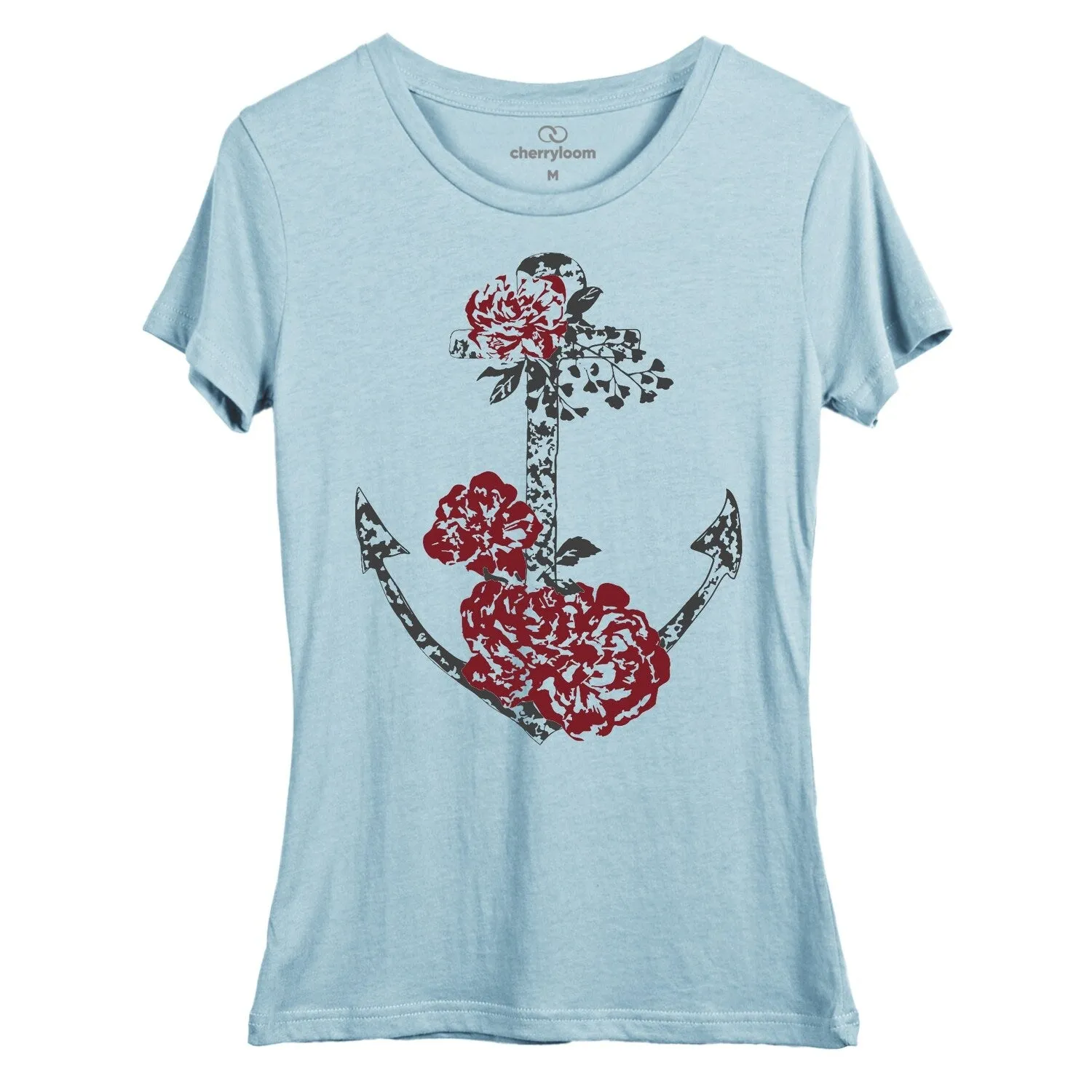 Anchor and flowers women's fitted tee sold by Zulily