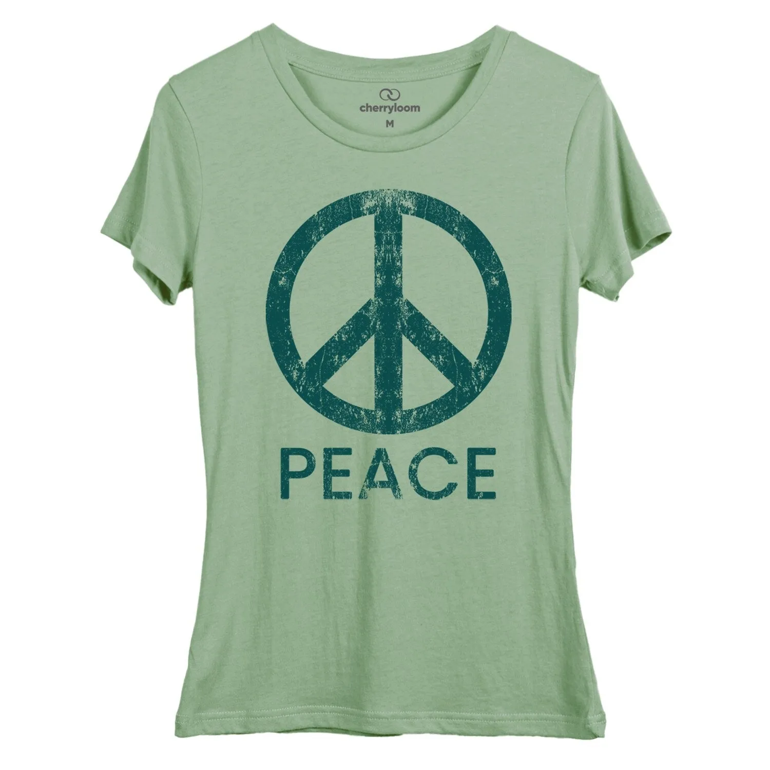 Weathered Peace Sign women's fitted tee sold by Zulily