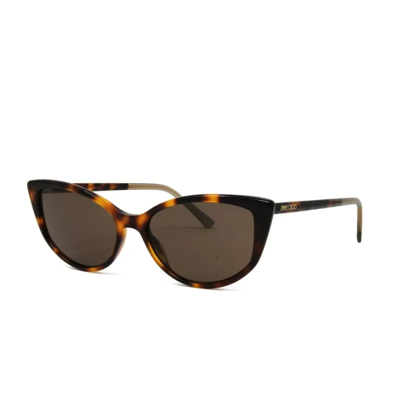 Nadia Havana Womens Cat Eye Plastic Sunglasses made by Jimmy Choo