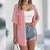 Pink Hollow Short-Sleeve Knit Cardigan sold by Zulily
