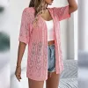 Pink Hollow Short-Sleeve Knit Cardigan sold by Zulily