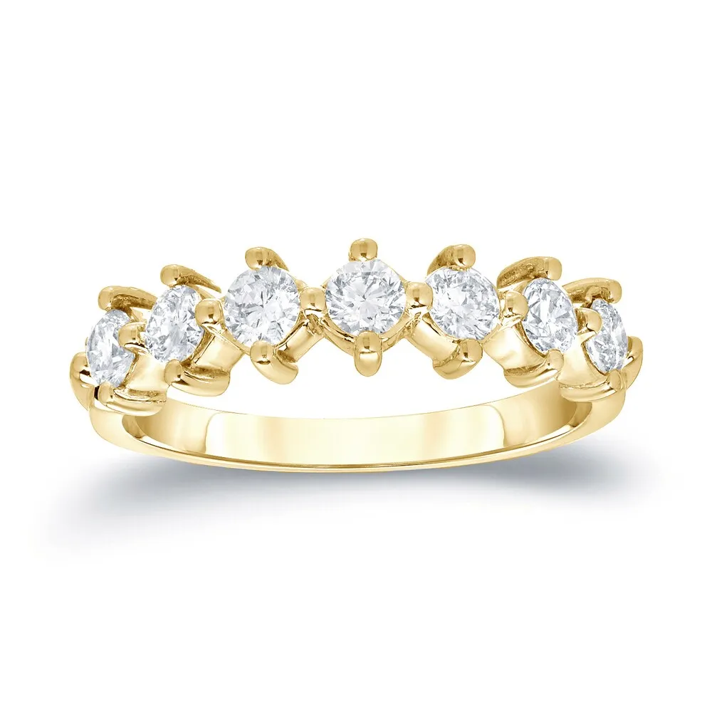 Auriya 14k Gold 3/5ctw Modern 7-Stone Diamond Wedding Band sold by Zulily product image thumbnail 2