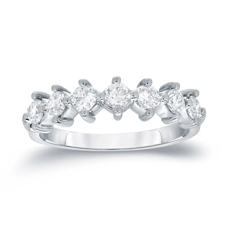 Auriya 14k Gold 3/5ctw Modern 7-Stone Diamond Wedding Band sold by Zulily