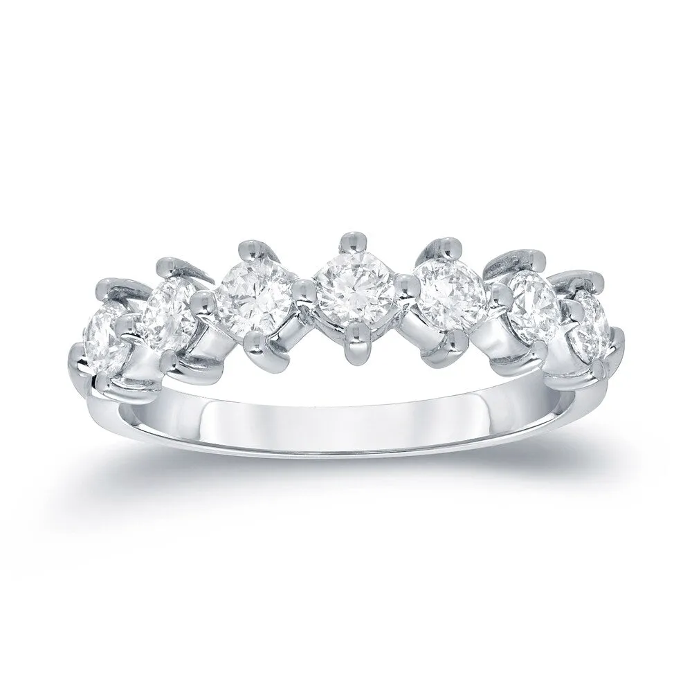 Auriya 14k Gold 3/5ctw Modern 7-Stone Diamond Wedding Band sold by Zulily