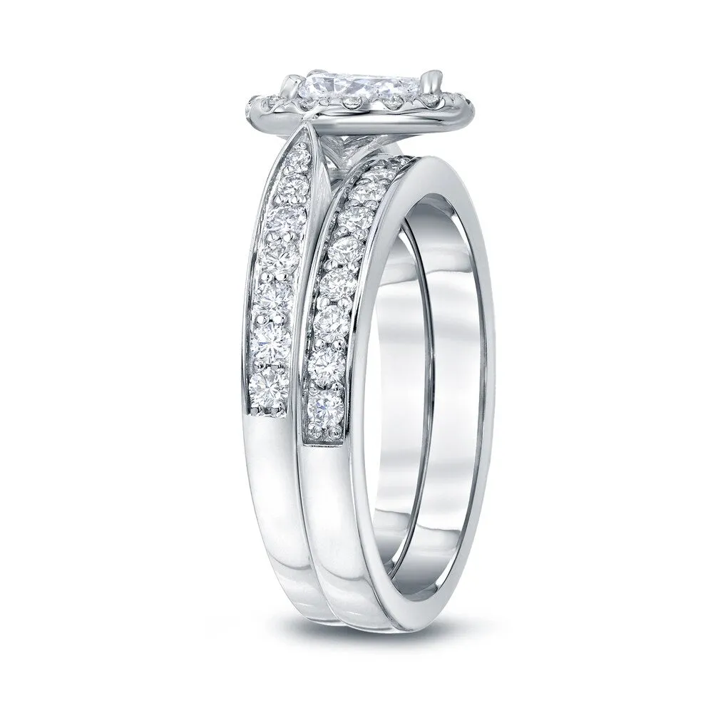 14k Gold 1ct TDW Pear Shaped Diamond Halo Engagement Ring Set by Auriya sold by Zulily product image thumbnail 5