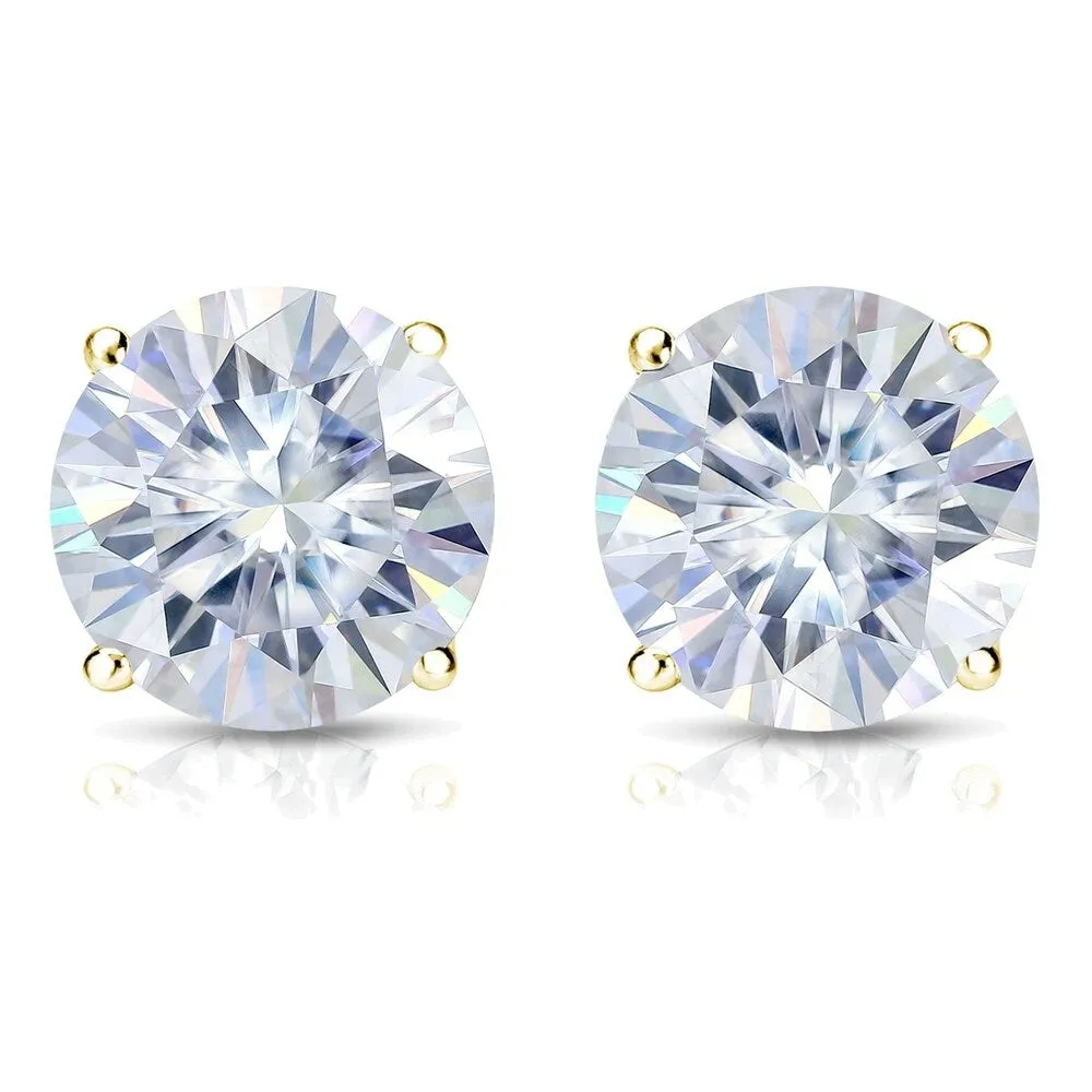 Auriya 3 1/2ct TW Round Moissanite Stud Earrings 18k Gold - 7.8 mm, Push-Backs sold by Zulily product image thumbnail 4