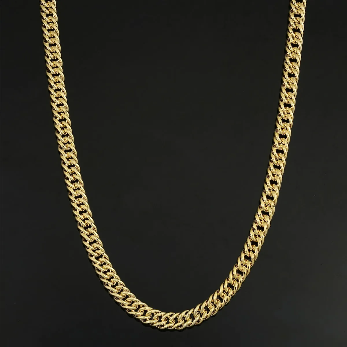 Solid 14k Yellow Gold Filled 6.0 mm Double Curb Link Chain Necklace For Men and Women sold by Zulily product image thumbnail 2