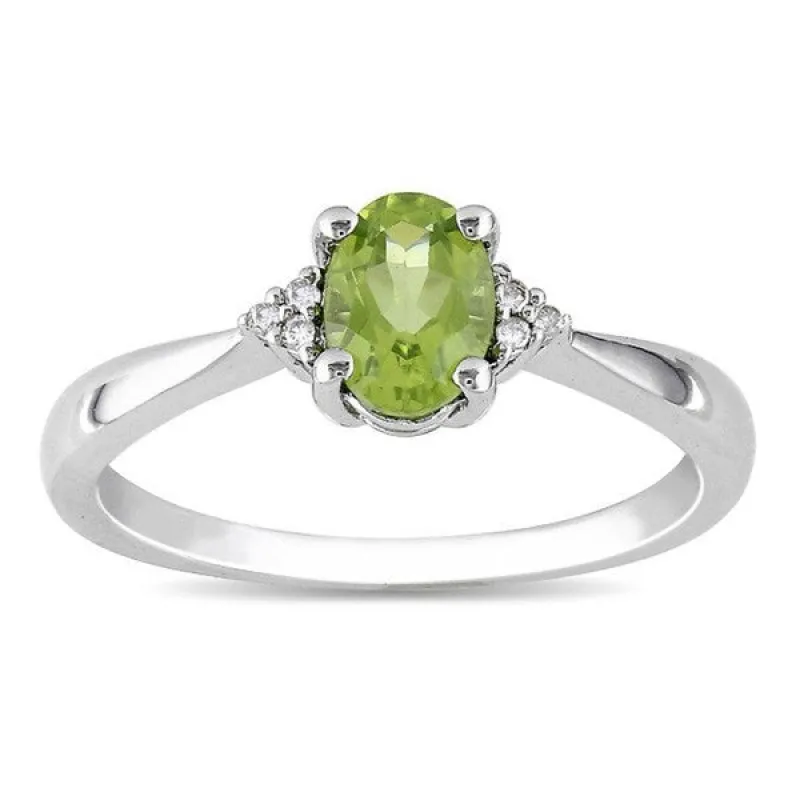 Miadora Sterling Silver Oval Peridot and Diamond-accented Ring sold by Zulily