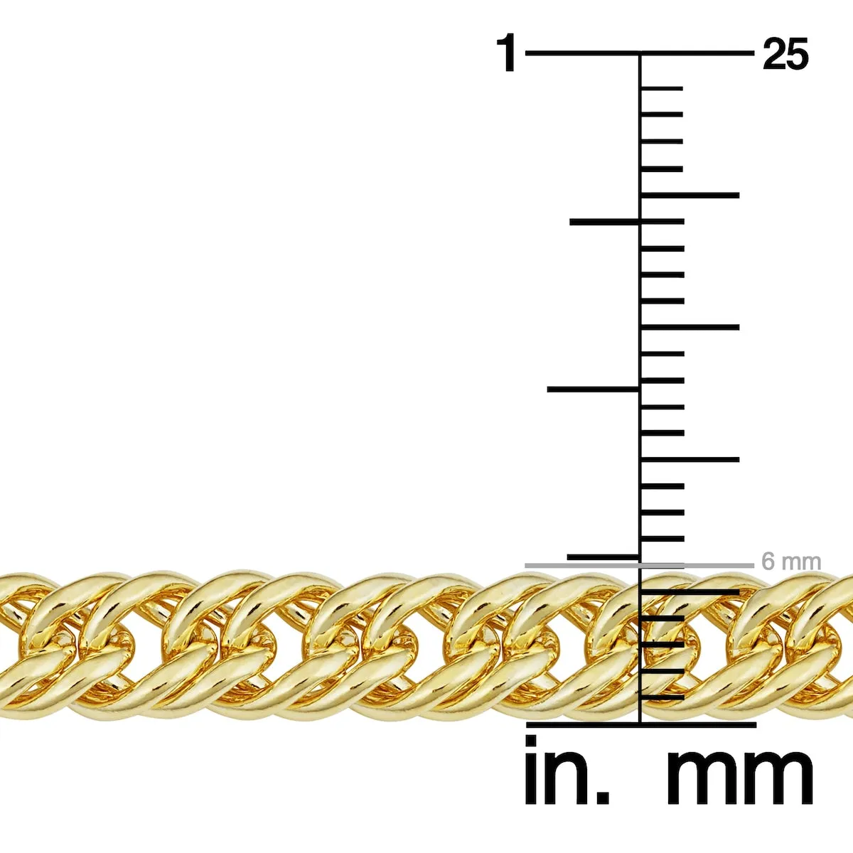 Solid 14k Yellow Gold Filled 6.0 mm Double Curb Link Chain Necklace For Men and Women sold by Zulily product image thumbnail 4