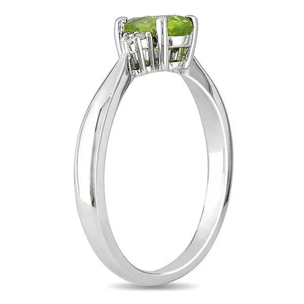 Miadora Sterling Silver Oval Peridot and Diamond-accented Ring sold by Zulily product image thumbnail 3