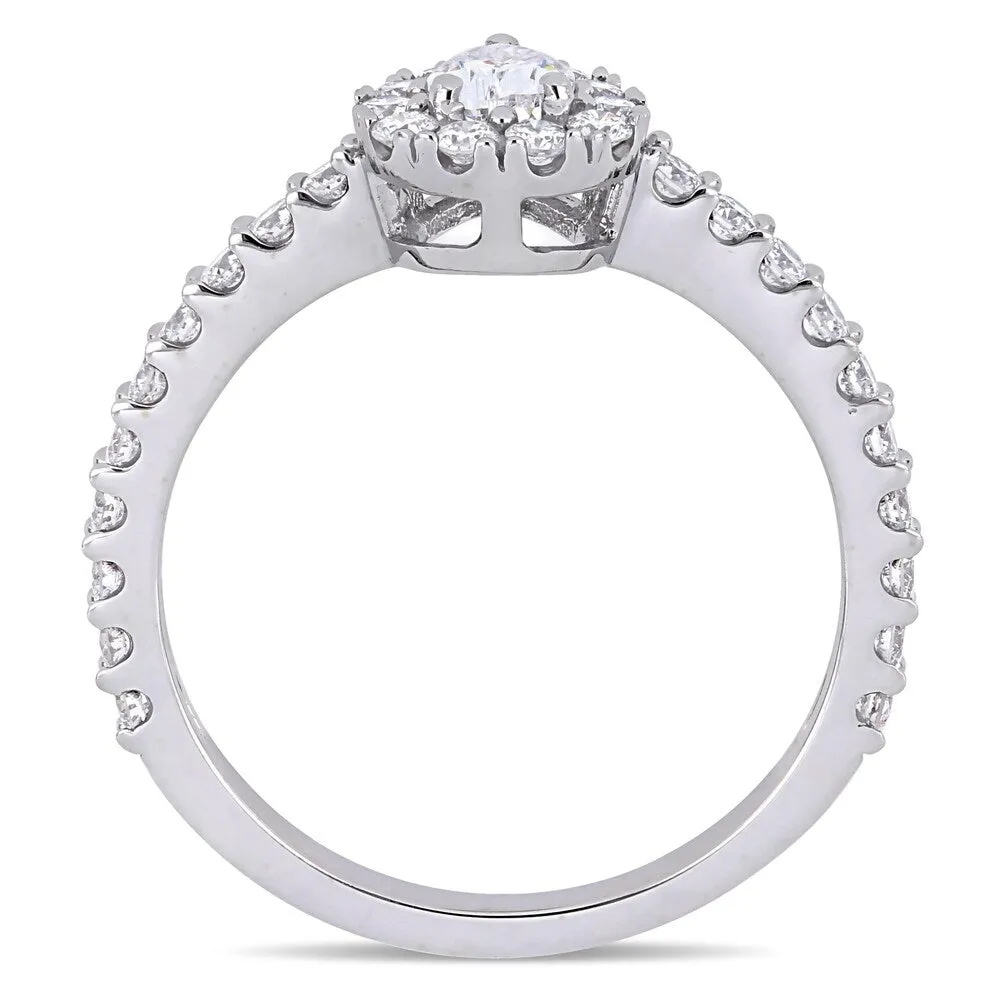 1ct TDW Diamond Teardrop Halo Engagement Ring in 14k White Gold by Miadora sold by Zulily product image thumbnail 5