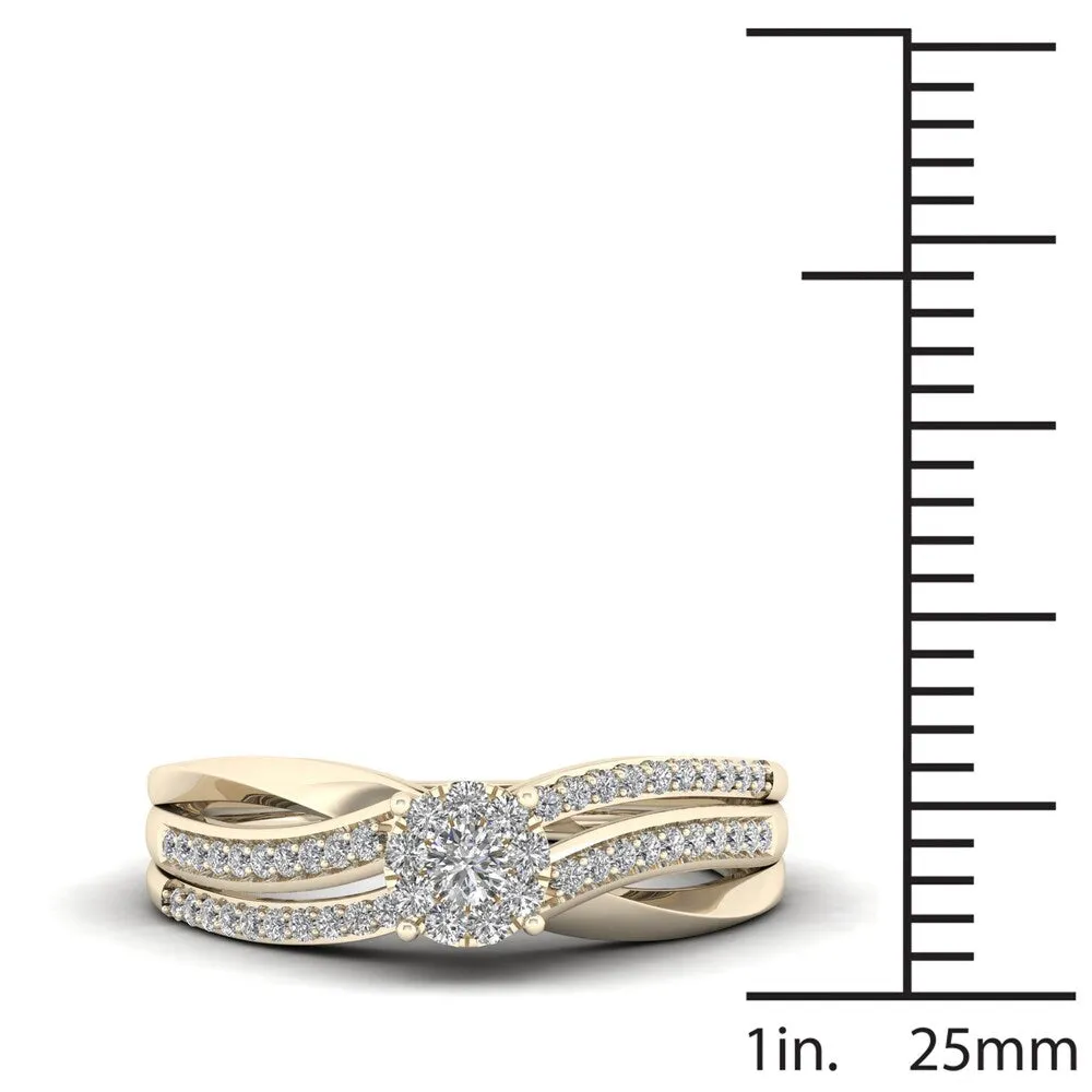 De Couer 1/5ct TDW Diamond Split Shank Ring - Yellow sold by Zulily product image thumbnail 4