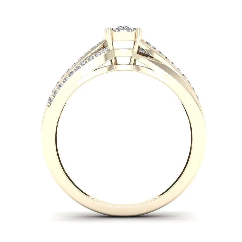 De Couer 1/5ct TDW Diamond Split Shank Ring - Yellow sold by Zulily product image thumbnail 3