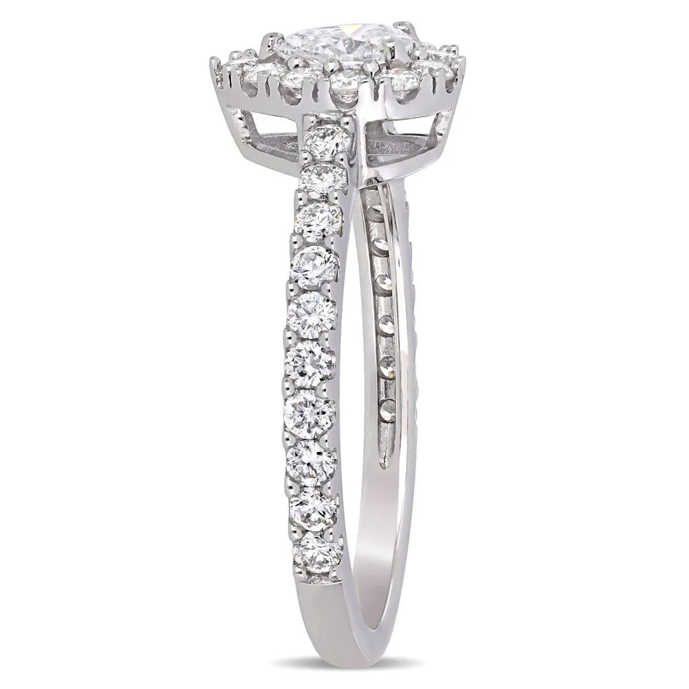 1ct TDW Diamond Teardrop Halo Engagement Ring in 14k White Gold by Miadora sold by Zulily product image thumbnail 3