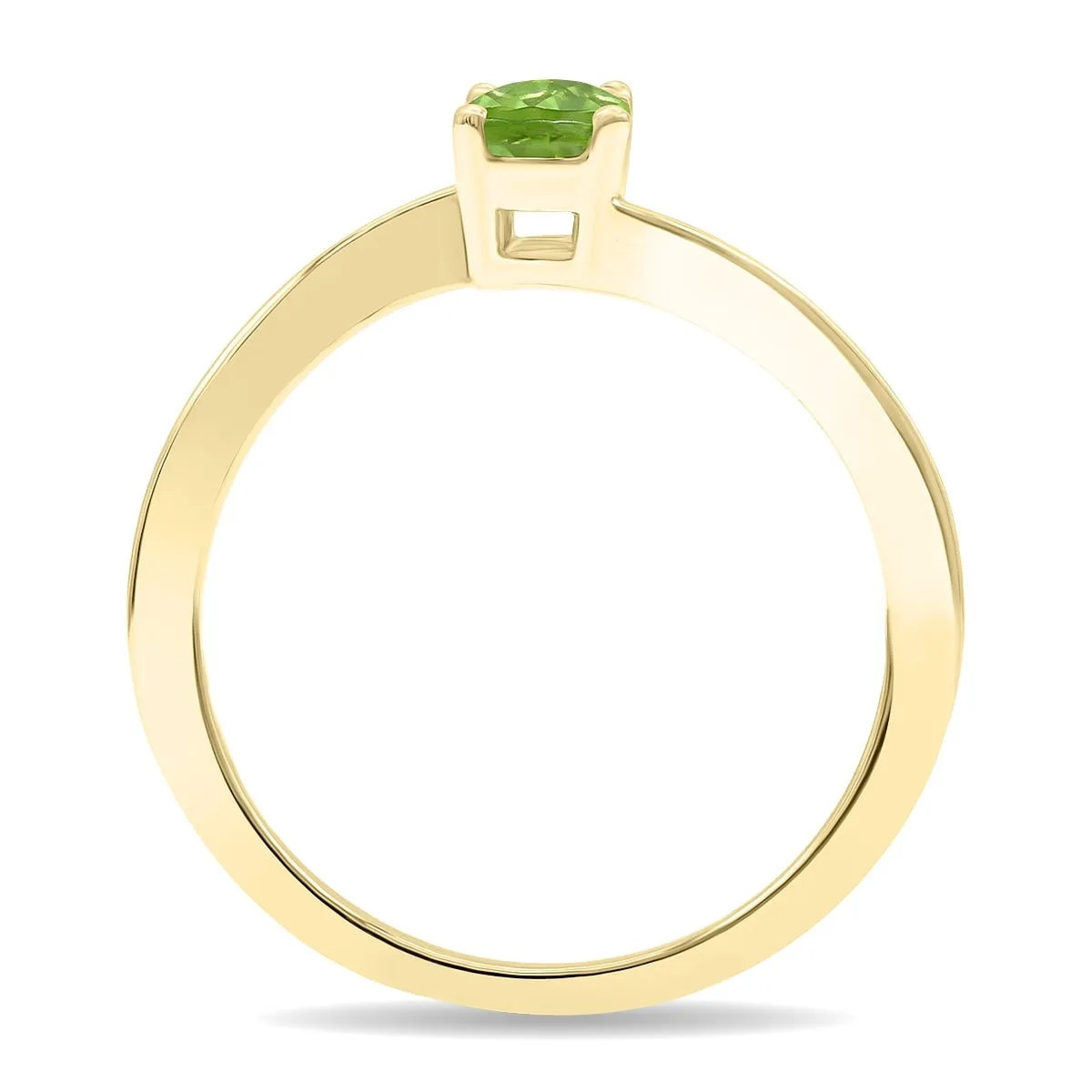 Women's Solitaire Oval Shaped Peridot Wave Ring in 10K Yellow Gold sold by Zulily product image thumbnail 3