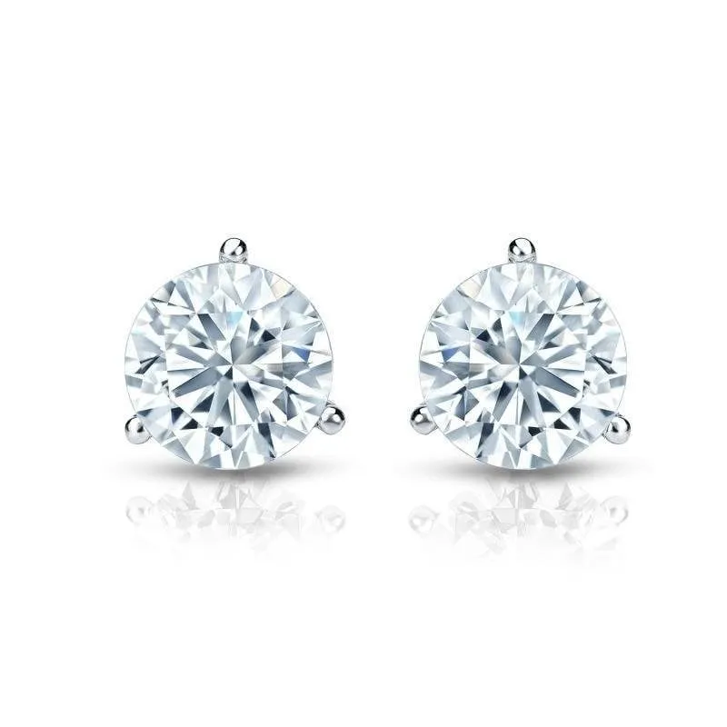 Auriya 1 3/4ctw 3 Prong Martini Set Round Diamond Stud Earrings 18kt Gold GIA Certified sold by Zulily