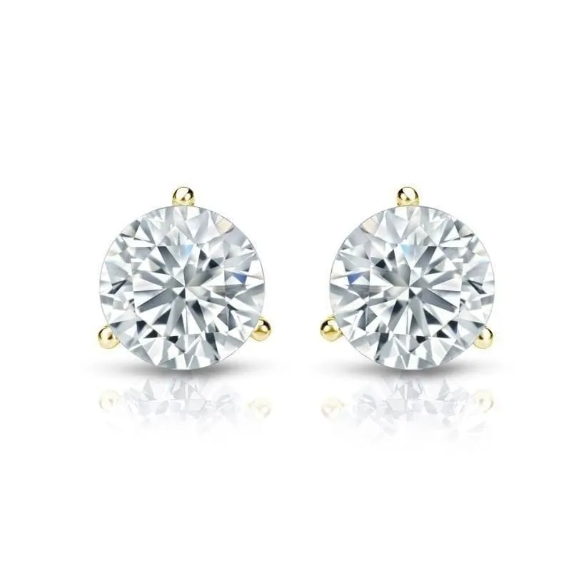 Auriya 1 3/4ctw 3 Prong Martini Set Round Diamond Stud Earrings 18kt Gold GIA Certified sold by Zulily product image thumbnail 2