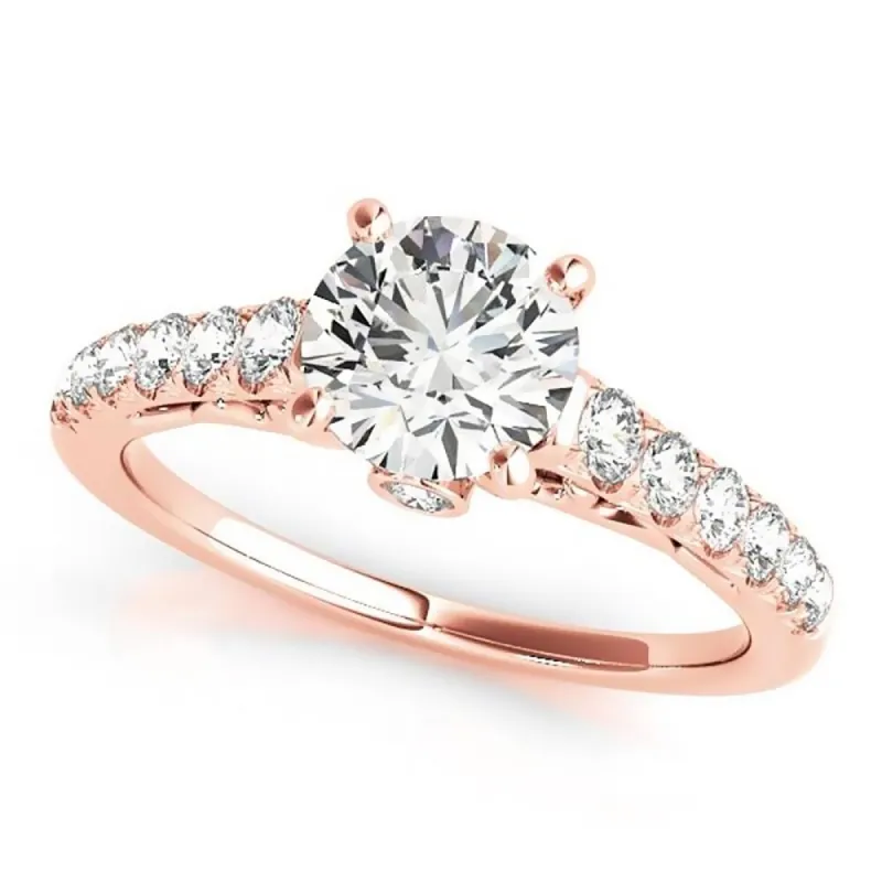 Auriya Classic 1 1/2 carat Moissanite and Diamond Engagement Ring 3/8ctw 14K Gold sold by Zulily