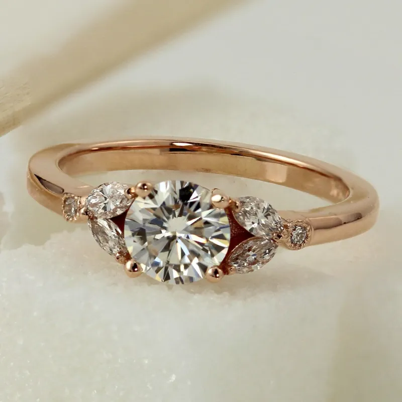 Auriya 14k Gold 1ctw Vintage Floral Moissanite and Diamond Engagement Ring 1/4ctw sold by Zulily