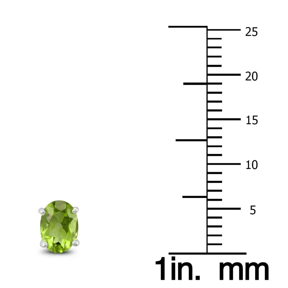 14K White Gold 6x4MM Oval Peridot Earrings sold by Zulily product image thumbnail 2