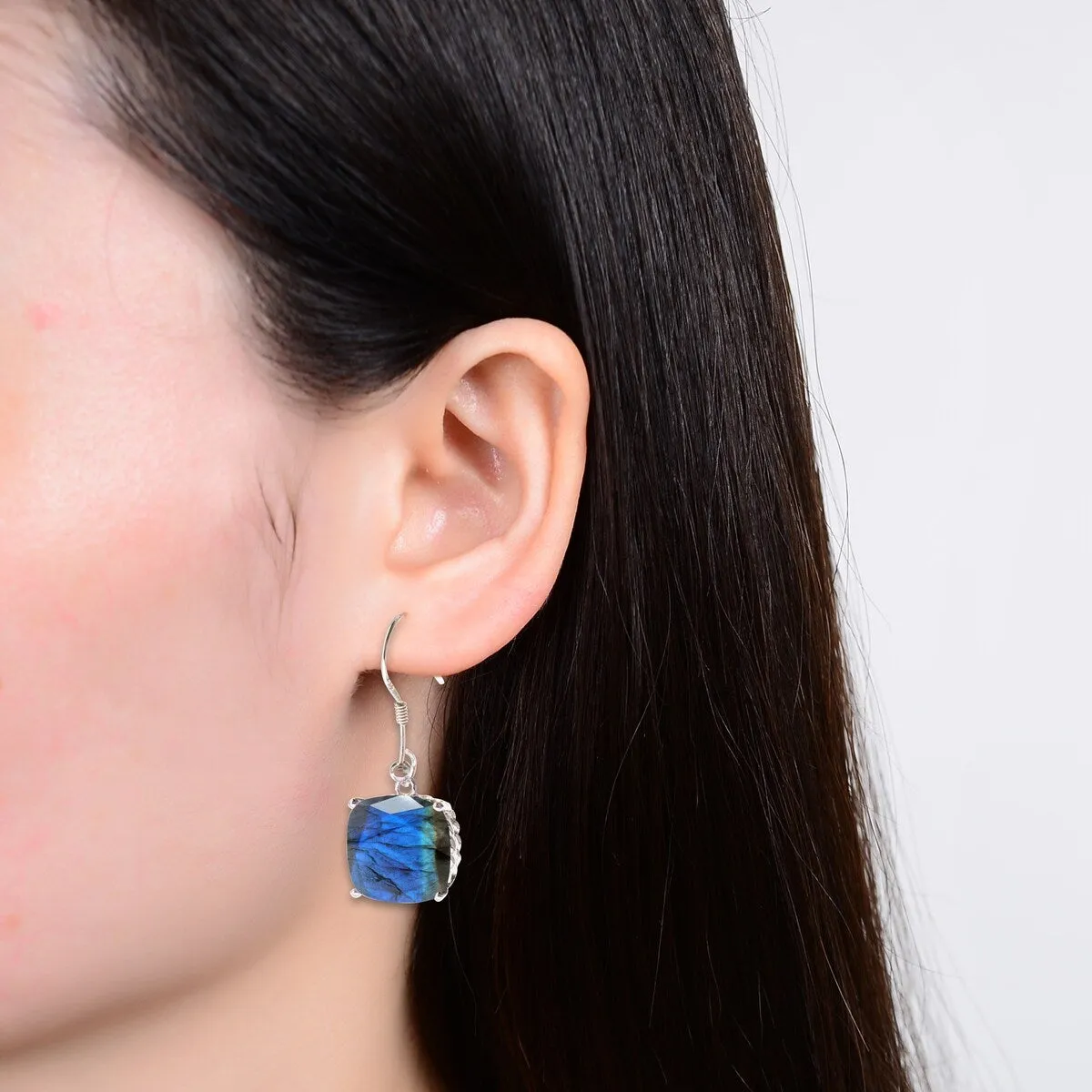 Sterling Silver with Natural Blue Labradorite Dangle Earring sold by Zulily product image thumbnail 5