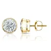 Auriya 3ctw Round Diamond Stud Earrings Bezel-set 18k Gold - GIA Certified sold by Zulily