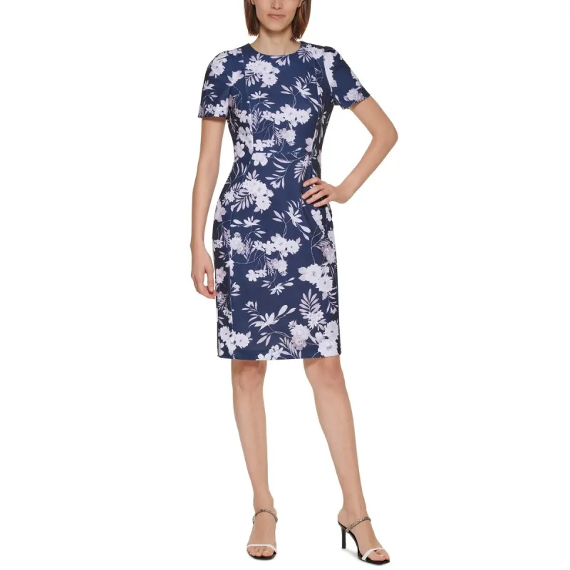 Calvin Klein Women's Printed Sheath Dress Blue Size 6Petite sold by Zulily