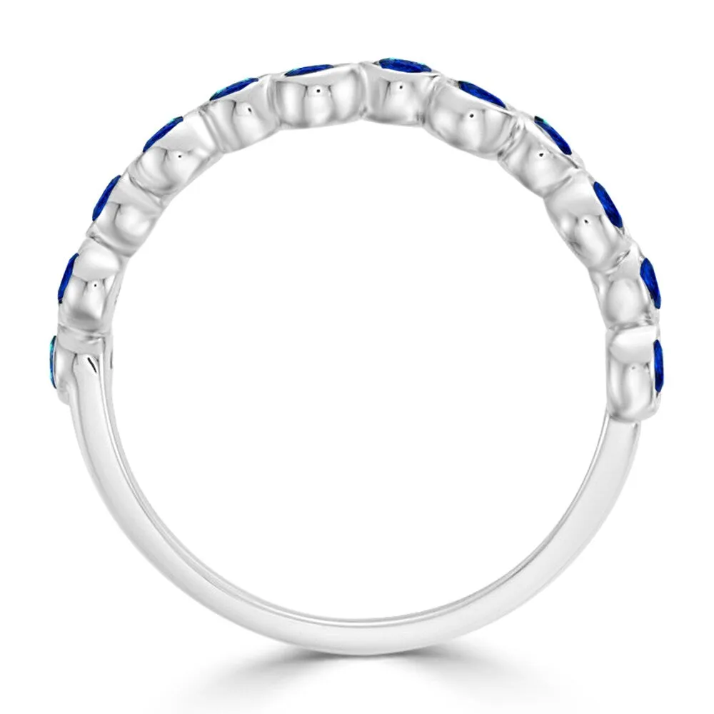 Auriya 10k Gold Petite Stackable 3/4ct TW Sapphire Gemstone Wedding Band sold by Zulily product image thumbnail 3