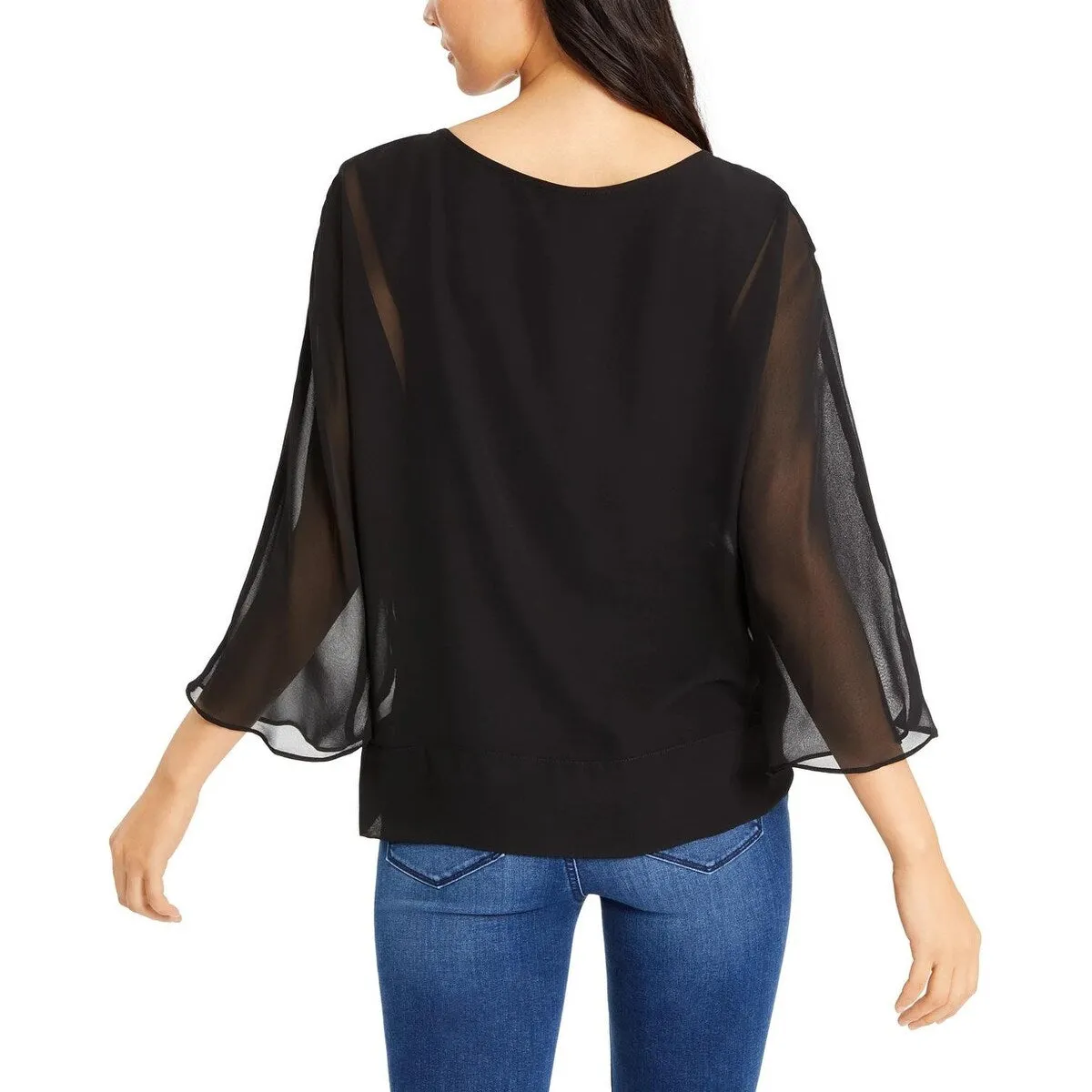 Vince Camuto Women's Tie Front Blouse Black Size Medium sold by Zulily product image thumbnail 2