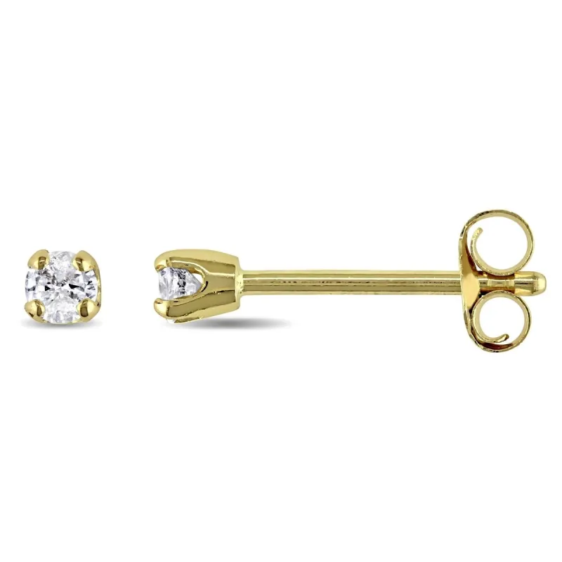 Miadora 14k White or Yellow Gold 1/10ct TDW Round Diamond Stud Earrings sold by Zulily
