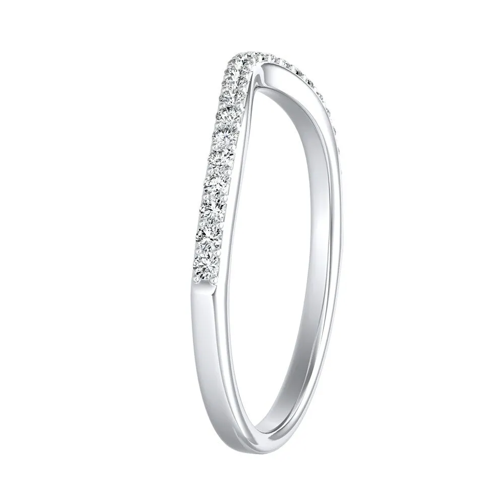 Auriya Platinum 1/8ctw Contour Diamond Wedding Band sold by Zulily product image thumbnail 2