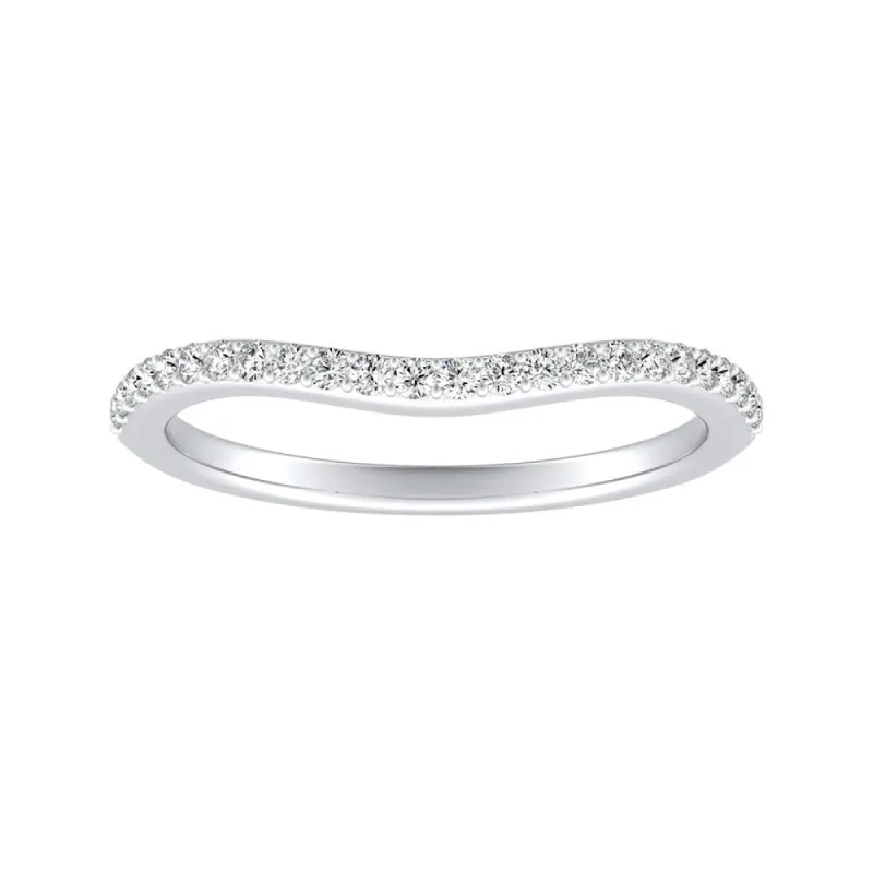 Auriya Platinum 1/8ctw Contour Diamond Wedding Band made by Zulily